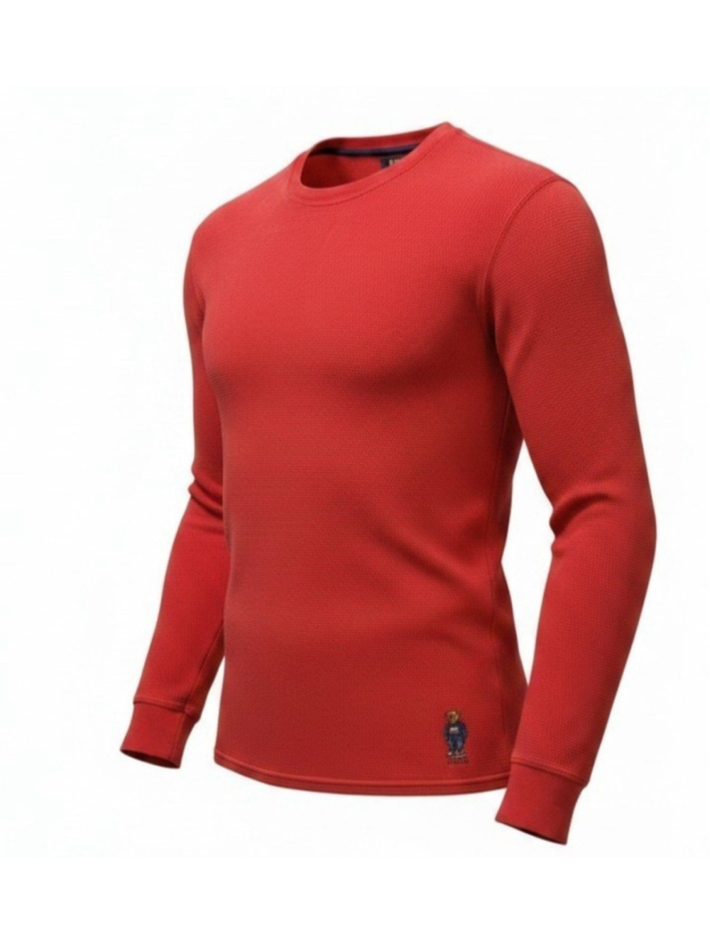 Polo Ralph Lauren Bear Logo Long-Sleeves Crewneck Red Shirt Size Large
